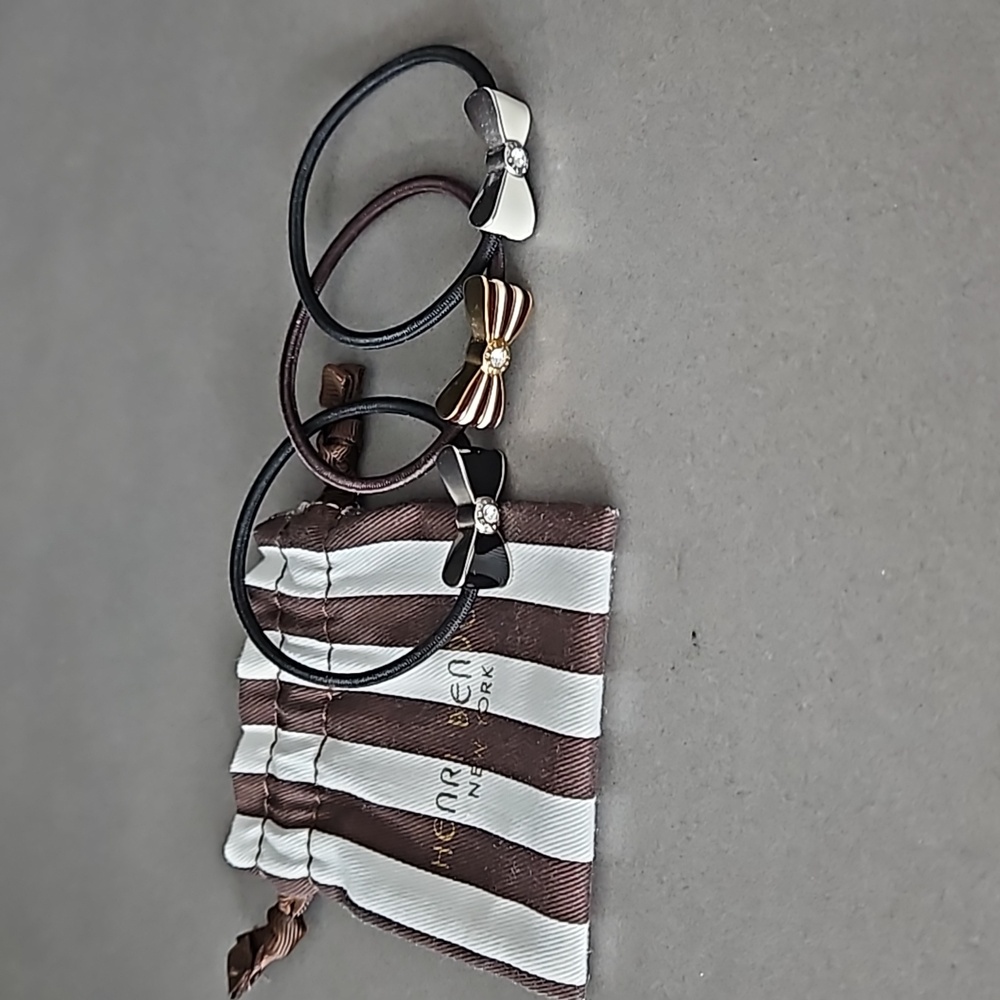 Henri Bendel Bow Hair-ties Set Of Three NEW!!